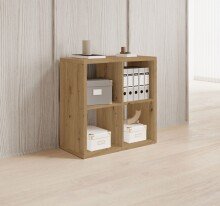 Raumteiler >Style< 4 Fächer, Artisan Eiche Dekor - 77x77x38cm (BxHxT)