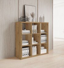 Raumteiler >Style< 9 Fächer, in Artisan Eiche Dekor - 112x112x38cm (BxHxT)