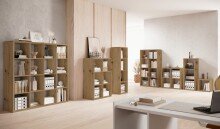 Raumteiler >Style< 4 Fächer, in Artisan Eiche Dekor - 41x147x38cm (BxHxT)