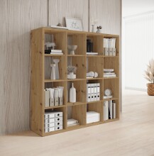Raumteiler >Style< 16 Fächer, Artisan Eiche Dekor - 147x147x38cm (BxHxT)
