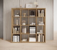 Raumteiler >Style< 16 Fächer, Artisan Eiche Dekor - 147x147x38cm (BxHxT)