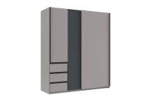 Schwebetürenschrank >Stade< in SAHARAGRAU /...