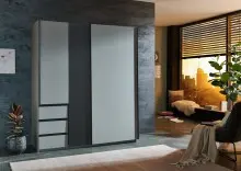 Schwebetürenschrank >Stade< in SAHARAGRAU /...
