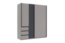 Schwebetürenschrank >Stade< in SAHARAGRAU /...