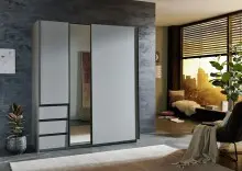 Schwebetürenschrank >Stade< in SAHARAGRAU /...