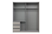 Schwebetürenschrank >Stade< in SAHARAGRAU / GRAPHIT - 168x198x63cm (BxHxT)