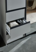 Schwebetürenschrank >Stade< in SAHARAGRAU / GRAPHIT - 168x198x63cm (BxHxT)