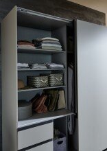 Schwebetürenschrank >Stade< in SAHARAGRAU / GRAPHIT - 168x198x63cm (BxHxT)