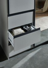 Schwebetürenschrank >Stade< in SAHARAGRAU / GRAPHIT - 168x198x63cm (BxHxT)