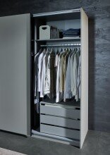 Schwebetürenschrank >Stade< in SAHARAGRAU / GRAPHIT - 168x198x63cm (BxHxT)