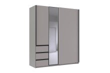 Schwebetürenschrank >Stade< in SAHARAGRAU /...