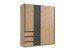 Schwebetürenschrank >Stade< GRAPHIT / ARTISAN EICHE Dekor - 168x198x63cm (BxHxT)