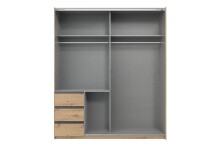 Schwebetürenschrank >Stade< in ARTISAN EICHE DEKOR / GRAPHIT - 168x198x63cm (BxHxT)
