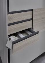 Schwebetürenschrank >Bremen< in SAHARAGRAU / MULTIPLEX - 180x198x65cm (BxHxT)