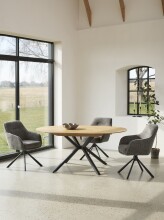 Kulissen-Esstisch >CESURA< in Eiche Natur - 73,5x120 (HxD)