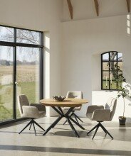 Kulissen-Esstisch >CESURA< in Eiche Natur - 73,5x120 (HxD)