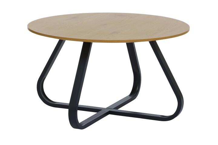 Couchtisch >CESURA< MDF mit Melamin Eiche, Metall schwarz - 45x80cm (HxD)