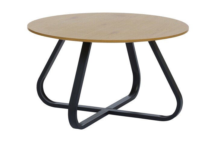 Couchtisch >CESURA< MDF mit Melamin Eiche, Metall schwarz - 45x80cm (HxD)