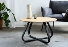 Couchtisch >CESURA< MDF mit Melamin Eiche, Metall...