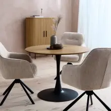 Esstisch >CESURA< Eiche MDF mit Melamin, Metall...