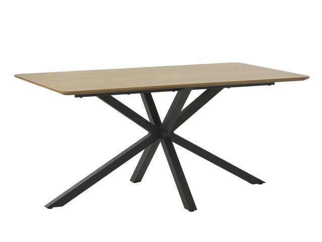 Esstisch >CESURA< in Eiche, schwarz, MDF Malamin, Metall - 160x75x90cm (BxHxT)