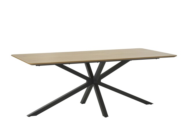 Esstisch >CESURA< in Eiche, schwarz, MDF-Melamin, Metall - 200x75x100cm (BxHxT)