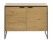 Kommode >CESURA< in Eiche, schwarz, Melamin, Metall - 104,5x80x45cm (BxHxT)