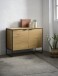 Kommode >CESURA< in Eiche, schwarz, Melamin, Metall - 104,5x80x45cm (BxHxT)