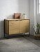 Kommode >CESURA< in Eiche, schwarz, Melamin, Metall - 104,5x80x45cm (BxHxT)