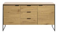 Sideboard >CESURA< in Eiche, schwarz, Melamin,...