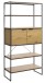 Bücherregal >CESURA< in Eiche, schwarz, Melamin, Metall - 90x190x40cm (BxHxT)