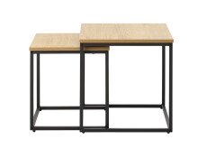 Satztisch >CESURA< (2er Set) Eiche-Dekor, schwarz -...