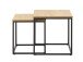 Satztisch >CESURA< (2er Set) Eiche-Dekor, schwarz - 40/45/40 cm und 60/50/60 cm (B/H/T)