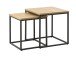 Satztisch >CESURA< (2er Set) Eiche-Dekor, schwarz - 40/45/40 cm und 60/50/60 cm (B/H/T)