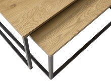 Satztisch >CESURA< (2er Set) in Eiche-Dekor, schwarz - 68/35/68 cm / 75/40/75 cm (B/H/T)