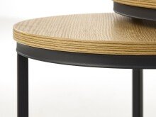 Satztisch >CESURA< (2er Set) in Eiche-Dekor, schwarz - 60/50/60 cm / 40/45/40 cm (B/H/T)