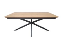 Kulissen-Esstisch >CESURA< ausziehbar 200cm, Eiche / schwarz - 160/200x75x90 (BxHxT)