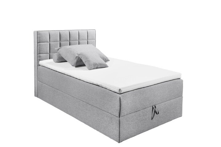 Polsterbett >ALASKA 2< Liegefläche 120x200cm, Bezug grau - 120x123x213 (BxHxT)