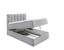 Polsterbett >ALASKA 2< Liegefläche 120x200cm, Bezug grau - 120x123x213 (BxHxT)