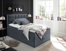 Polsterbett >ALASKA 2< Liegefläche 120x200 cm, anthrazit - 120x123x213 (BxHxT)