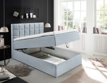 Polsterbett >ALASKA 2< Liegefläche 120x200cm, pastellblau - 120x123x213 (BxHxT)