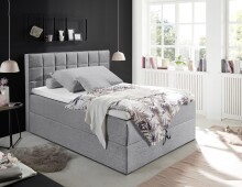 Polsterbett >ALASKA 2< Liegefläche 140x200cm, in grau - 140x123x213 (BxHxT)