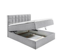 Polsterbett >ALASKA 2< Liegefläche 140x200cm, in grau - 140x123x213 (BxHxT)