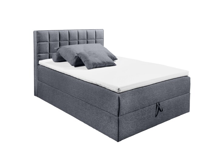Polsterbett >ALASKA 2< Liegefläche 140x200cm in anthrazit - 140x123x213 (BxHxT)