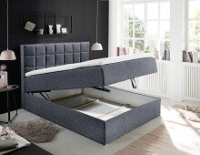 Polsterbett >ALASKA 2< Liegefläche 140x200cm in anthrazit - 140x123x213 (BxHxT)