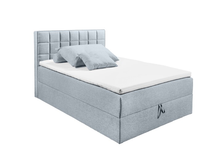 Polsterbett >ALASKA 2< Liegefläche 140x200cm in pastellblau - 140x123x213 (BxHxT)