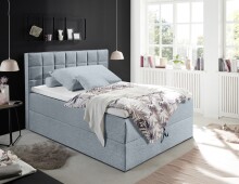 Polsterbett >ALASKA 2< Liegefläche 140x200cm in pastellblau - 140x123x213 (BxHxT)