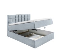 Polsterbett >ALASKA 2< Liegefläche 140x200cm in pastellblau - 140x123x213 (BxHxT)