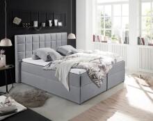 Polsterbett >ALASKA 2< Liegefläche 160x200cm, in grau - 180x123x213 (BxHxT)
