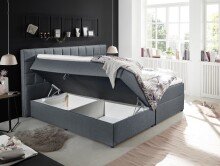 Polsterbett >ALASKA 2< Liegefläche 180x200cm, anthrazit - 200x123x213 (BxHxT)